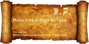 Mateicska Patrícia névjegykártya